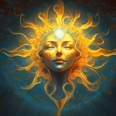 Solarplexus Chakra Bedeutung lachende Sonne